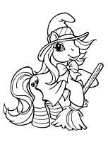 coloriage petit poney sorciere halloween